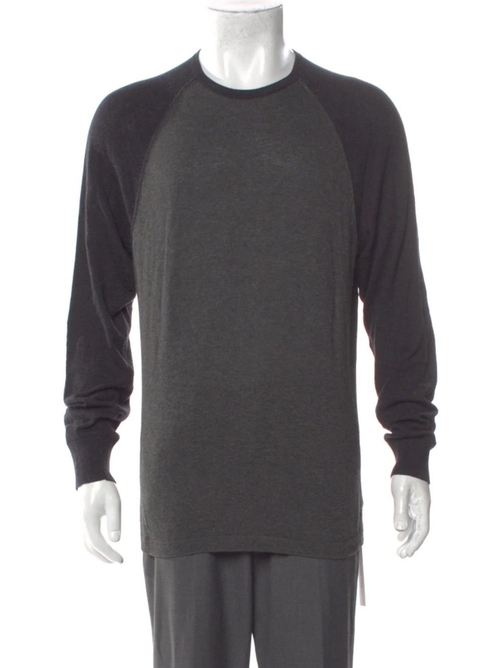 James Perse Crew Neck Long Sleeve Pullover Grey / Black - M (2) Like New